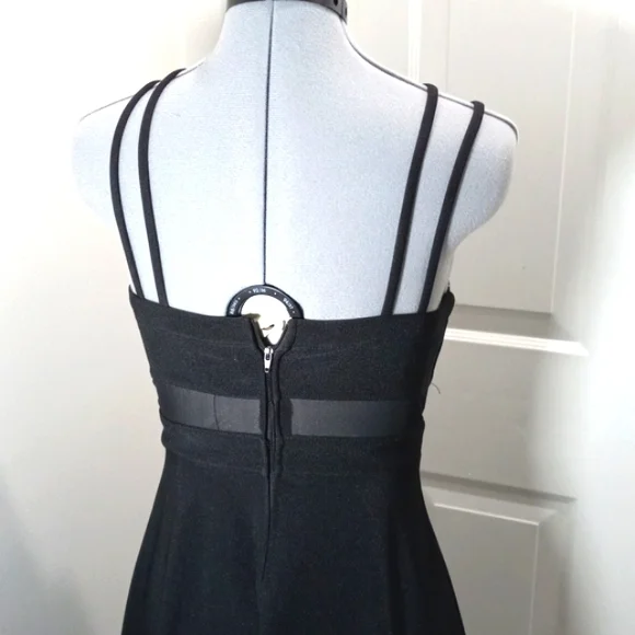 Honey and Rose Sz S Black Criss-Cross Front, Mesh Center, Midi - Picture 5 of 8